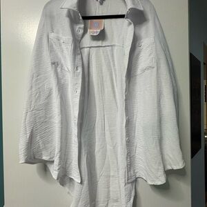 Lularoe Goldie - White Button-Up Shirt